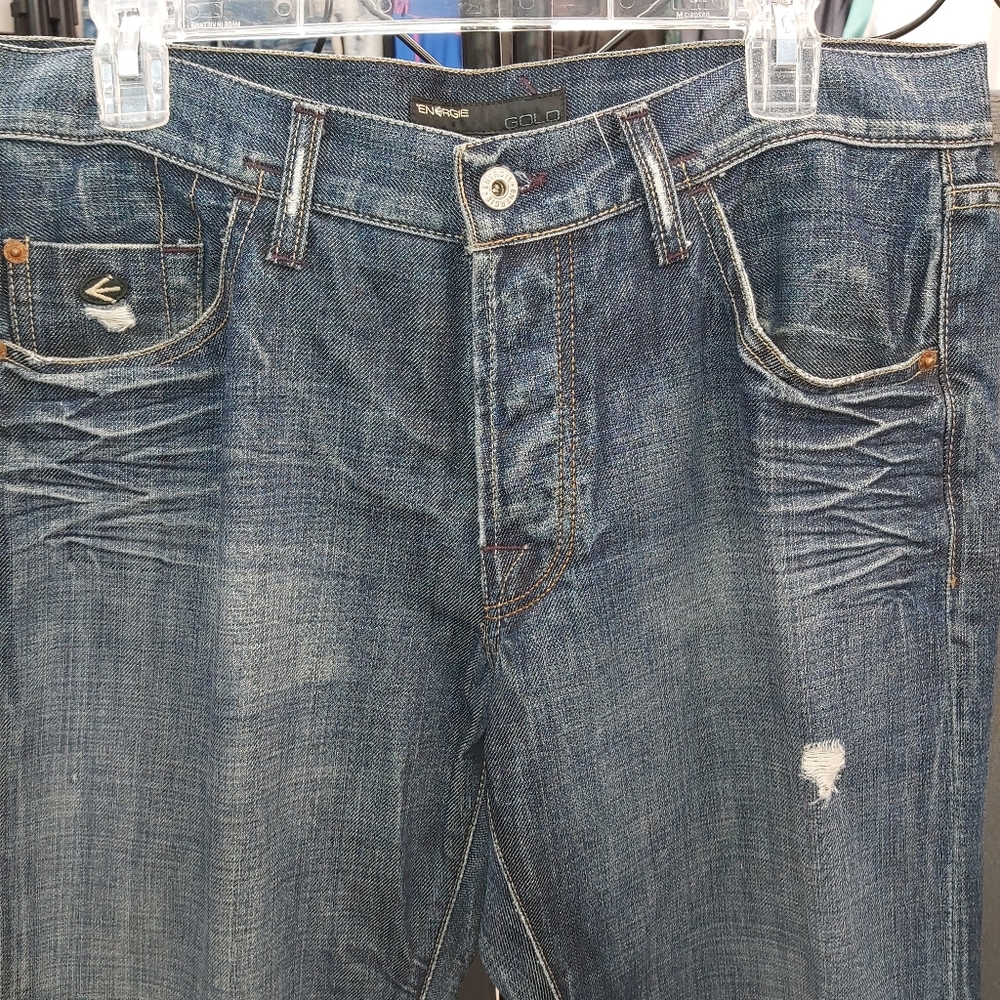 Energie Gold Distressed Men's Jeans - Picture 3 of 12